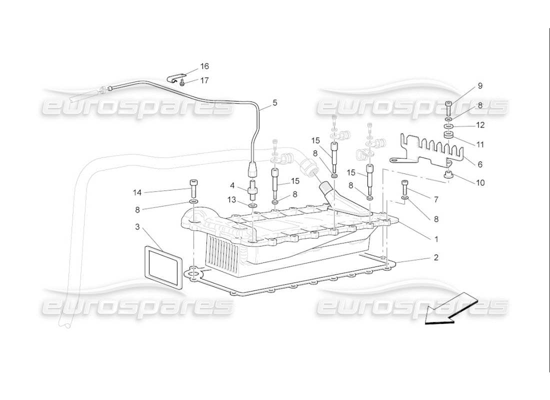 maserati qtp. (2007) 4.2 f1 diagrama de piezas del intercambiador de calor