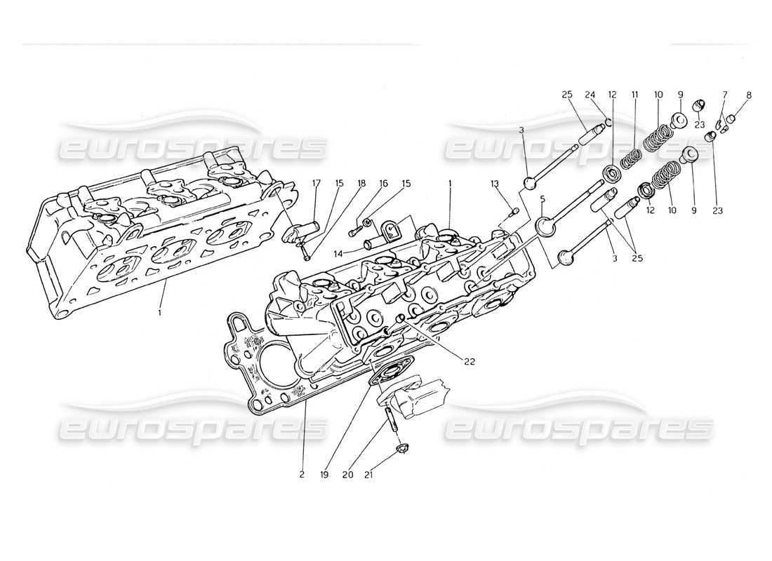 maserati 228 diagrama de piezas de culatas