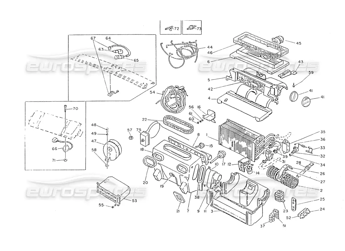maserati 418 / 4.24v / 430 conjunto de aire acondicionado diagrama de piezas