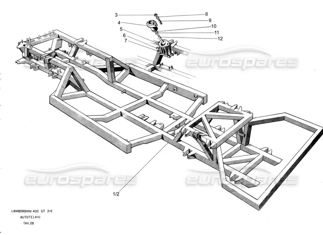 lamborghini 400 gt chasis diagrama de piezas