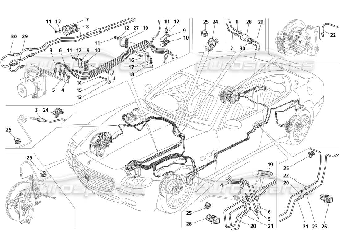 maserati qtp. (2006) 4.2 tuberías (página 4-4) diagrama de piezas