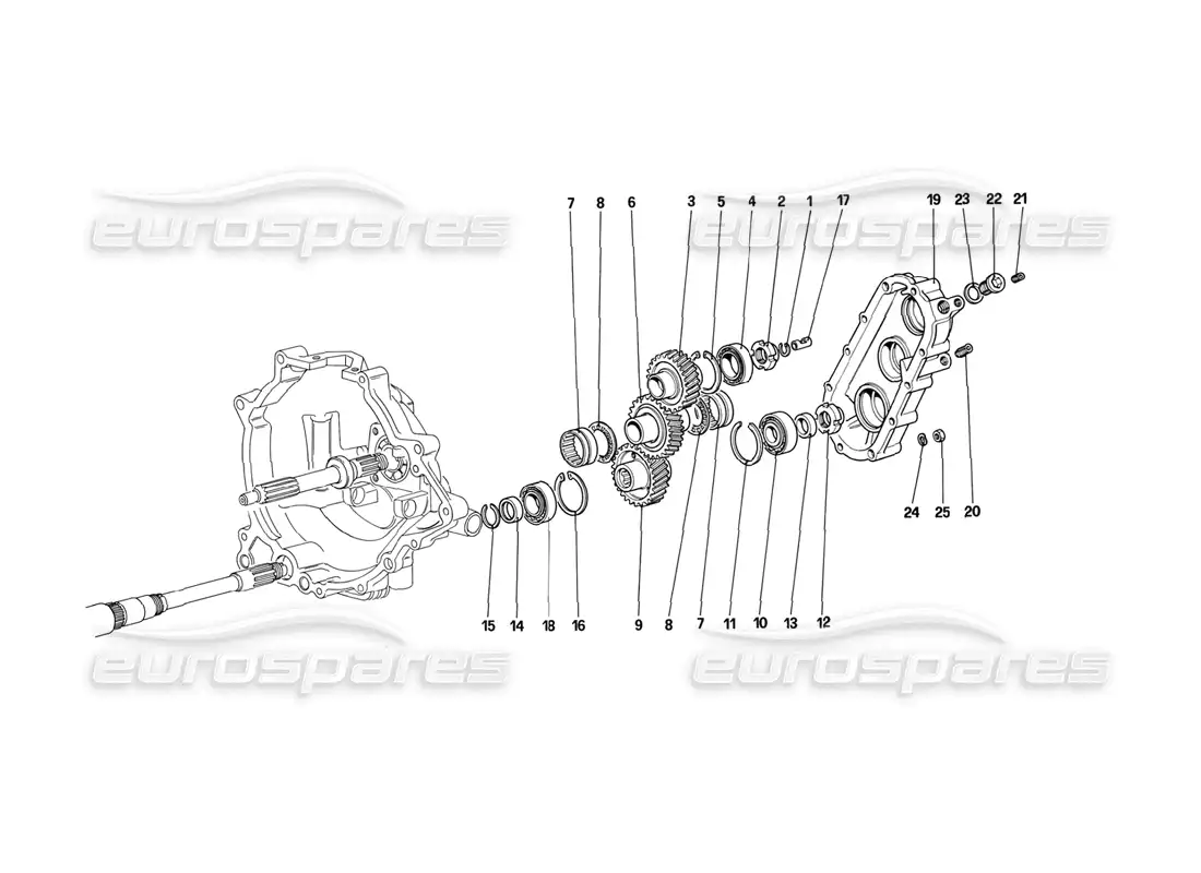 ferrari mondial 3.2 qv (1987) transmisión de caja de cambios diagrama de piezas