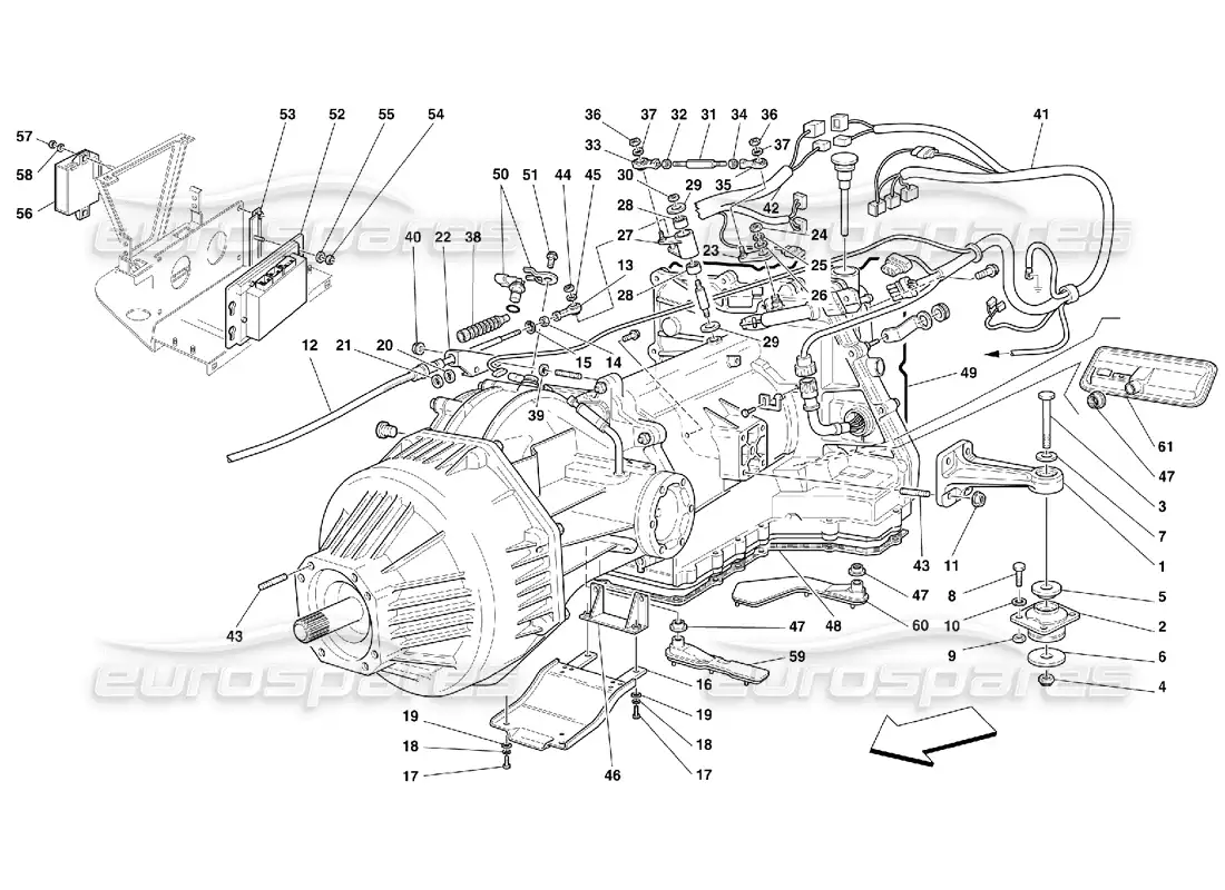 ferrari 456 gt/gta caja de cambios completa -válido para 456 gta diagrama de piezas