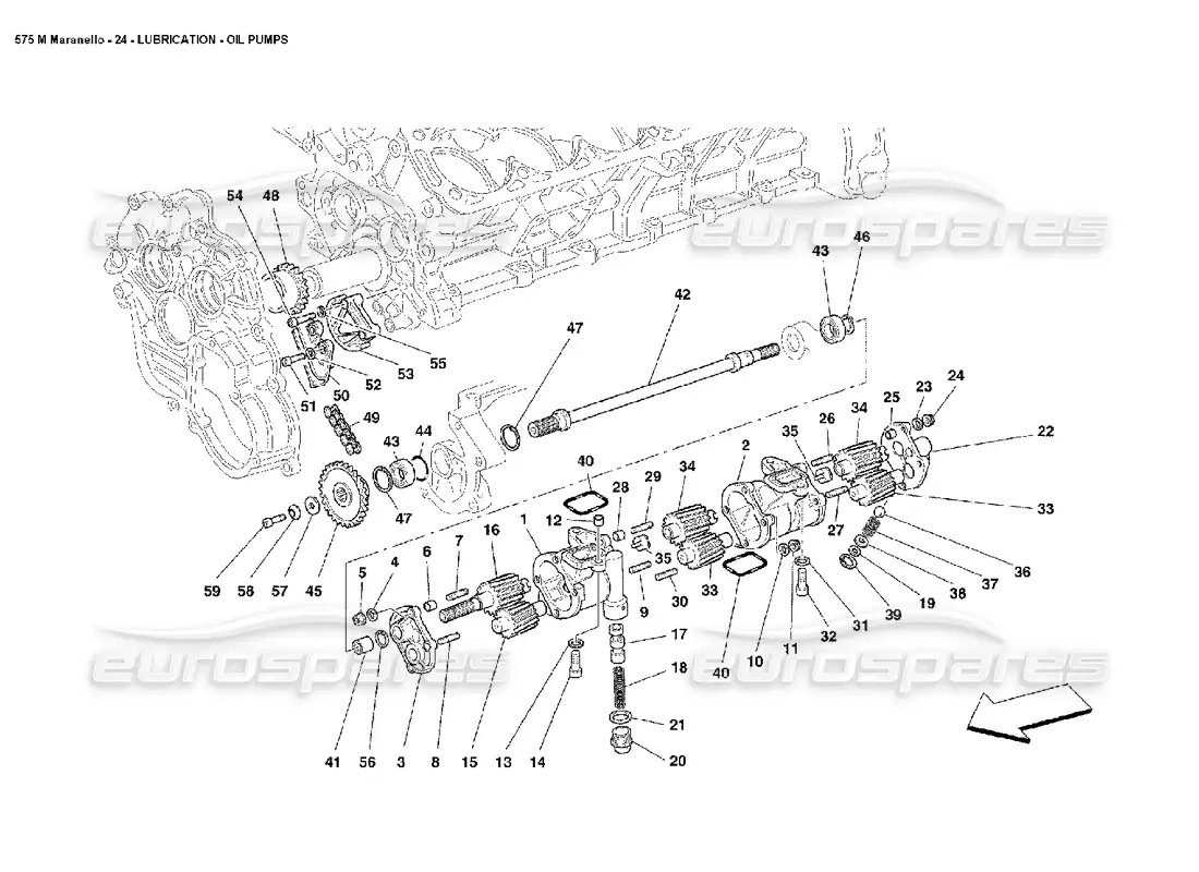 ferrari 575m maranello bombas de aceite lubricante diagrama de piezas
