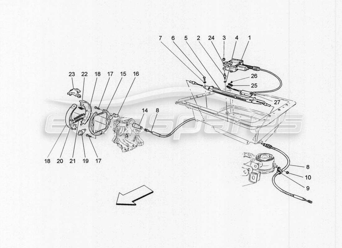 maserati granturismo special edition freno de mano diagrama de piezas
