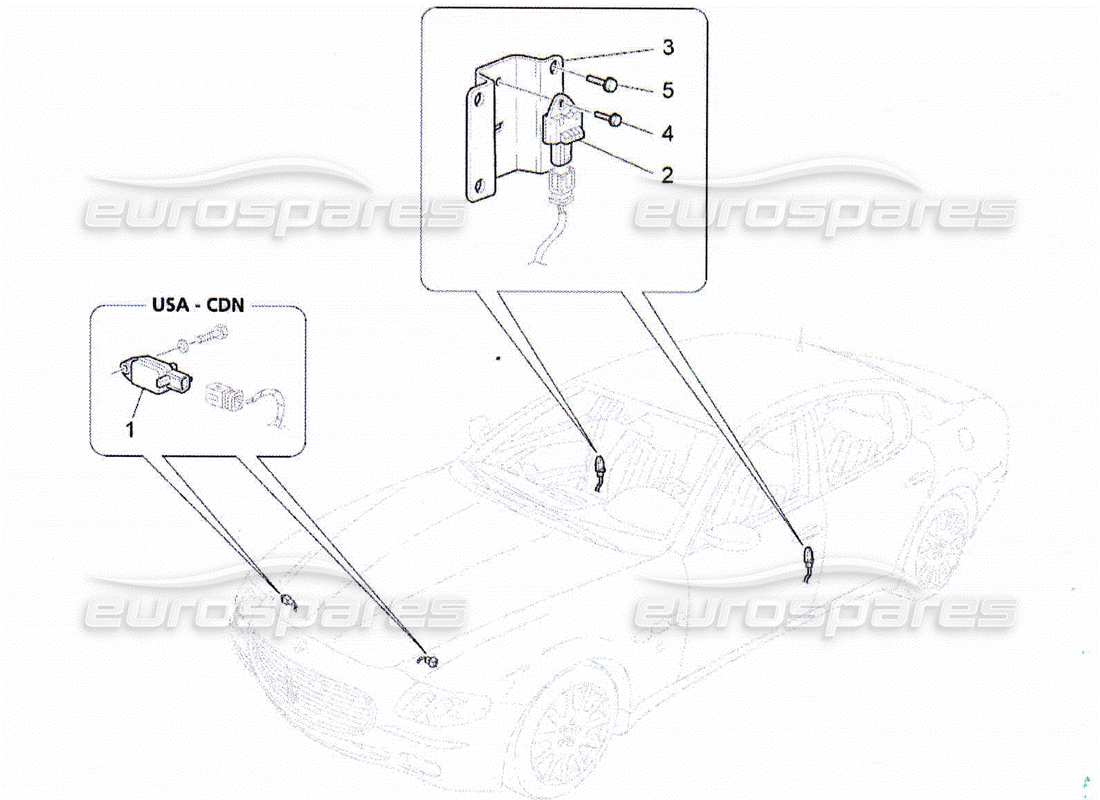 maserati qtp. (2010) 4.2 sensores de accidente diagrama de piezas
