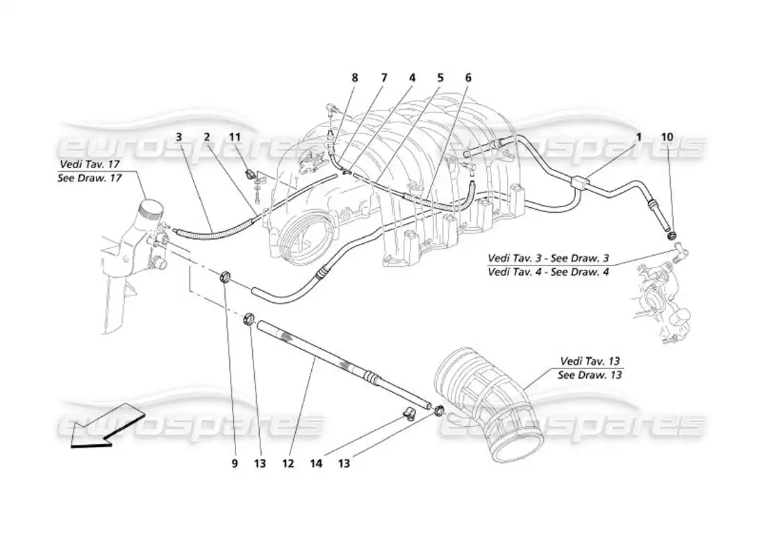 maserati 4200 gransport (2005) golpe - por sistema diagrama de piezas