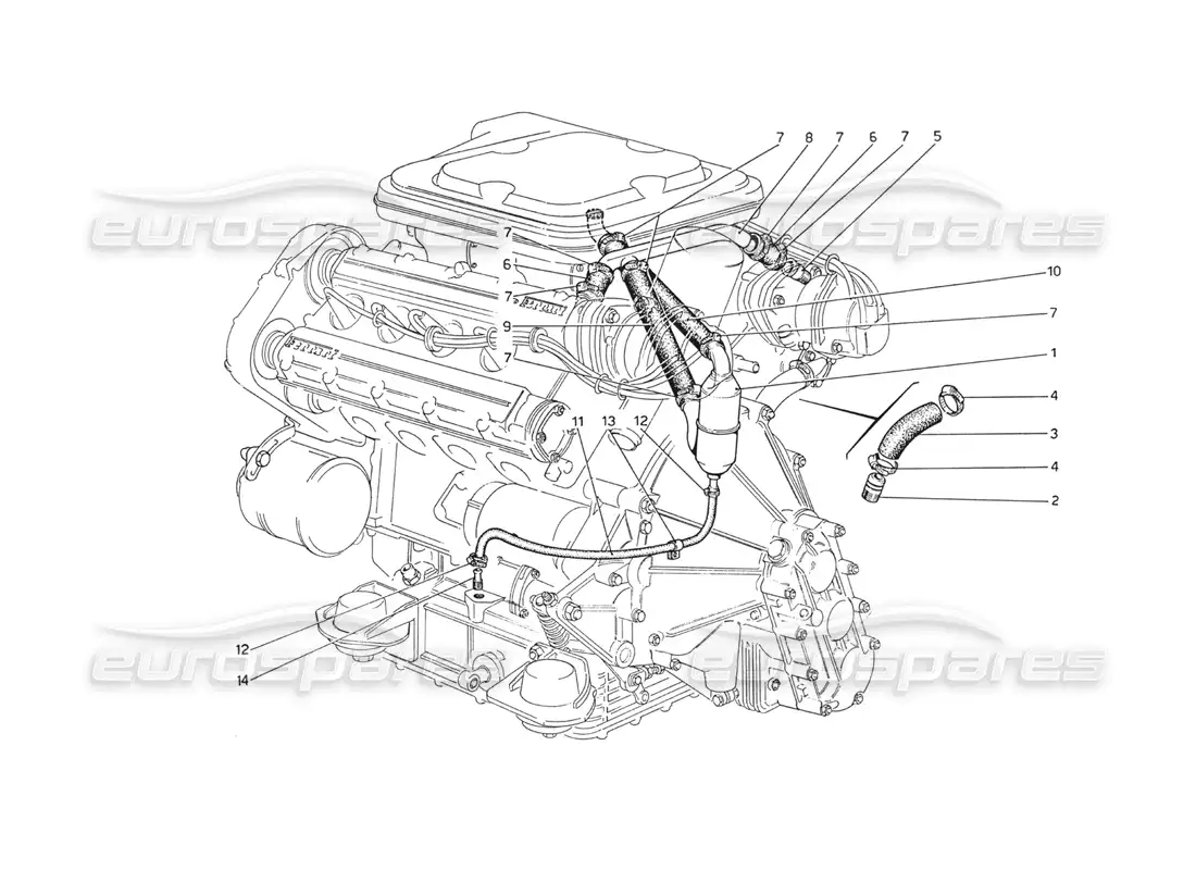 ferrari 208 gt4 dino (1975) golpe - por sistema diagrama de piezas