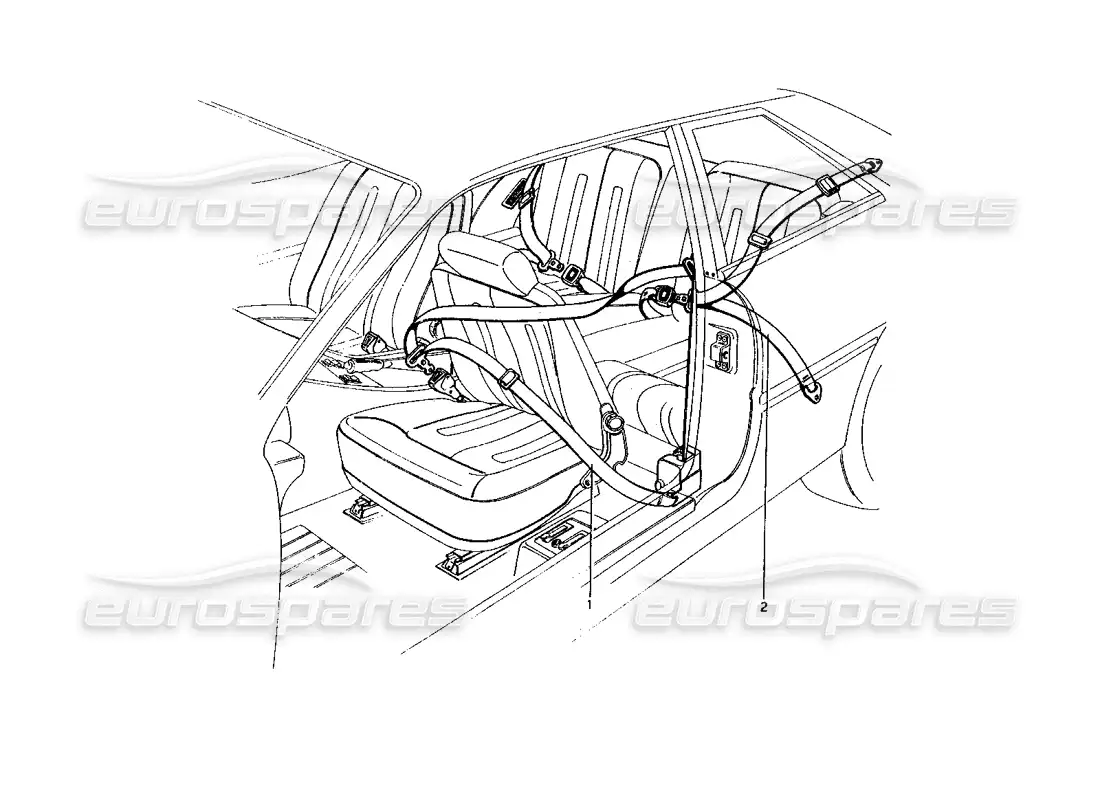 ferrari 400 gt (mechanical) cinturones de seguridad diagrama de piezas