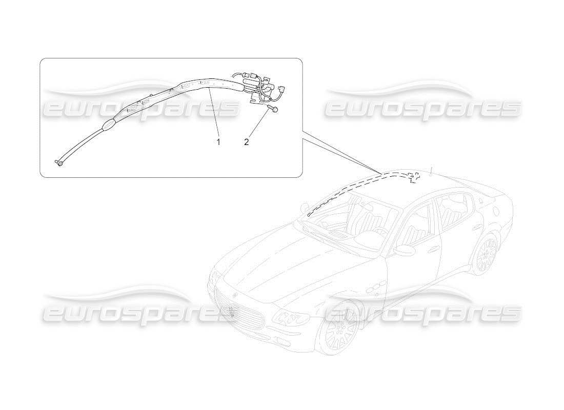 maserati qtp. (2010) 4.2 auto sistema de bolsa de ventana diagrama de piezas