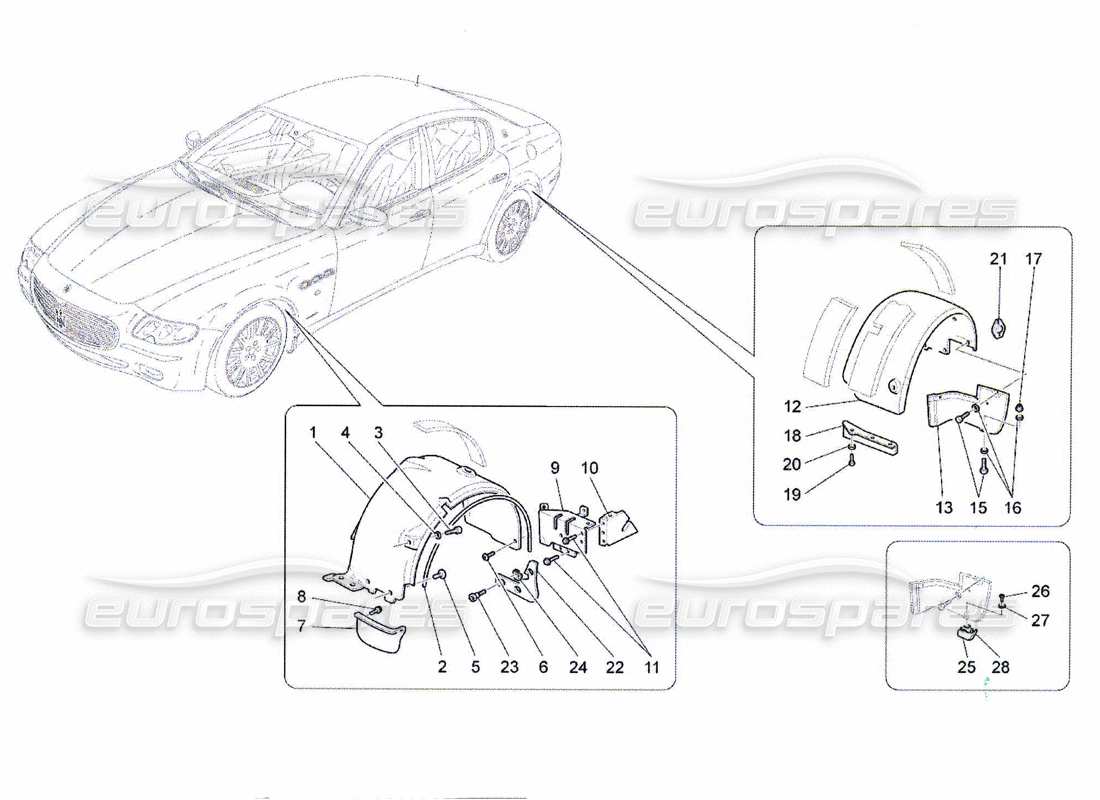maserati qtp. (2010) 4.7 rueda y tapas diagrama de piezas