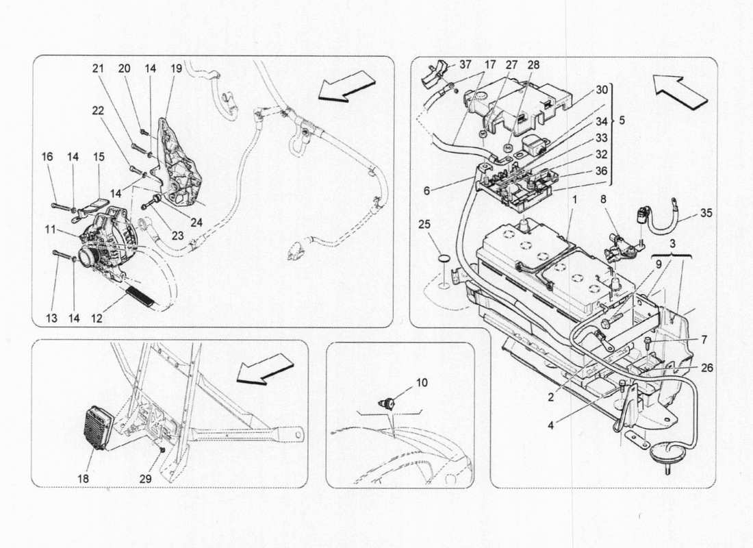 maserati qtp. v6 3.0 bt 410bhp 2015 diagrama de partes de generación y acumulación de energía