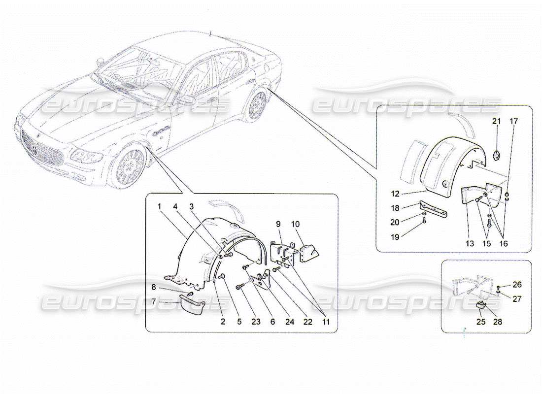 maserati qtp. (2010) 4.2 rueda y tapas diagrama de piezas