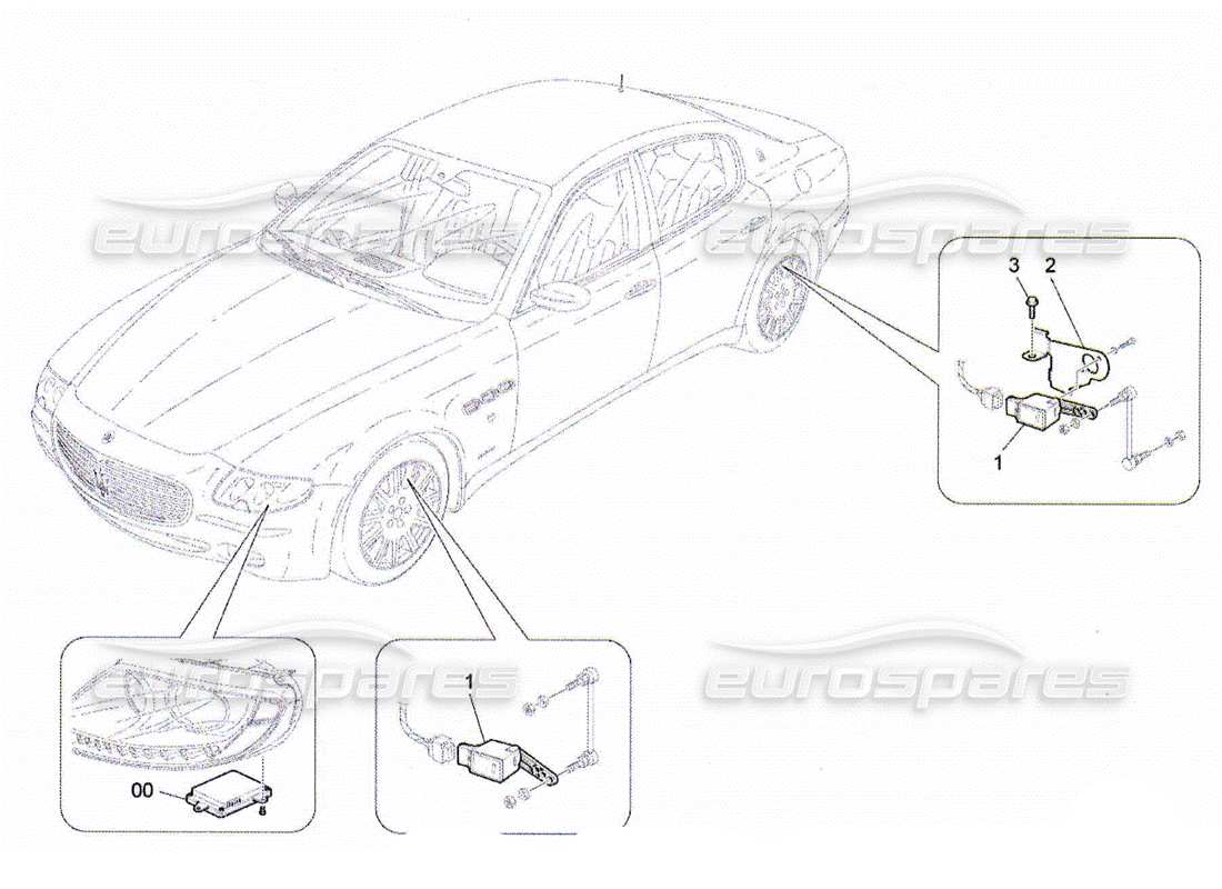 maserati qtp. (2010) 4.2 diagrama de piezas de control del sistema de iluminación