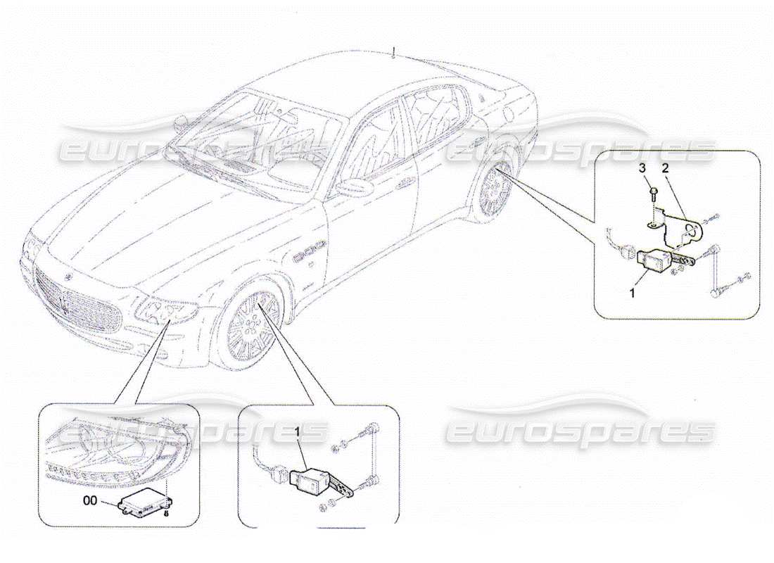 maserati qtp. (2010) 4.2 control del sistema de iluminación diagrama de piezas