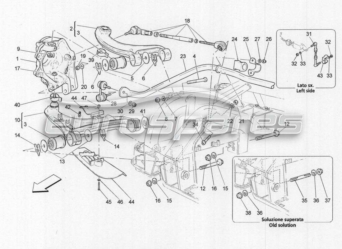 maserati grancabrio mc centenario rear suspension diagrama de piezas