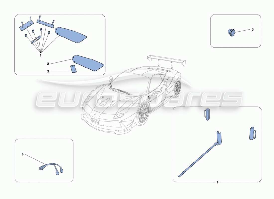 ferrari 488 challenge accesorios diagrama de piezas