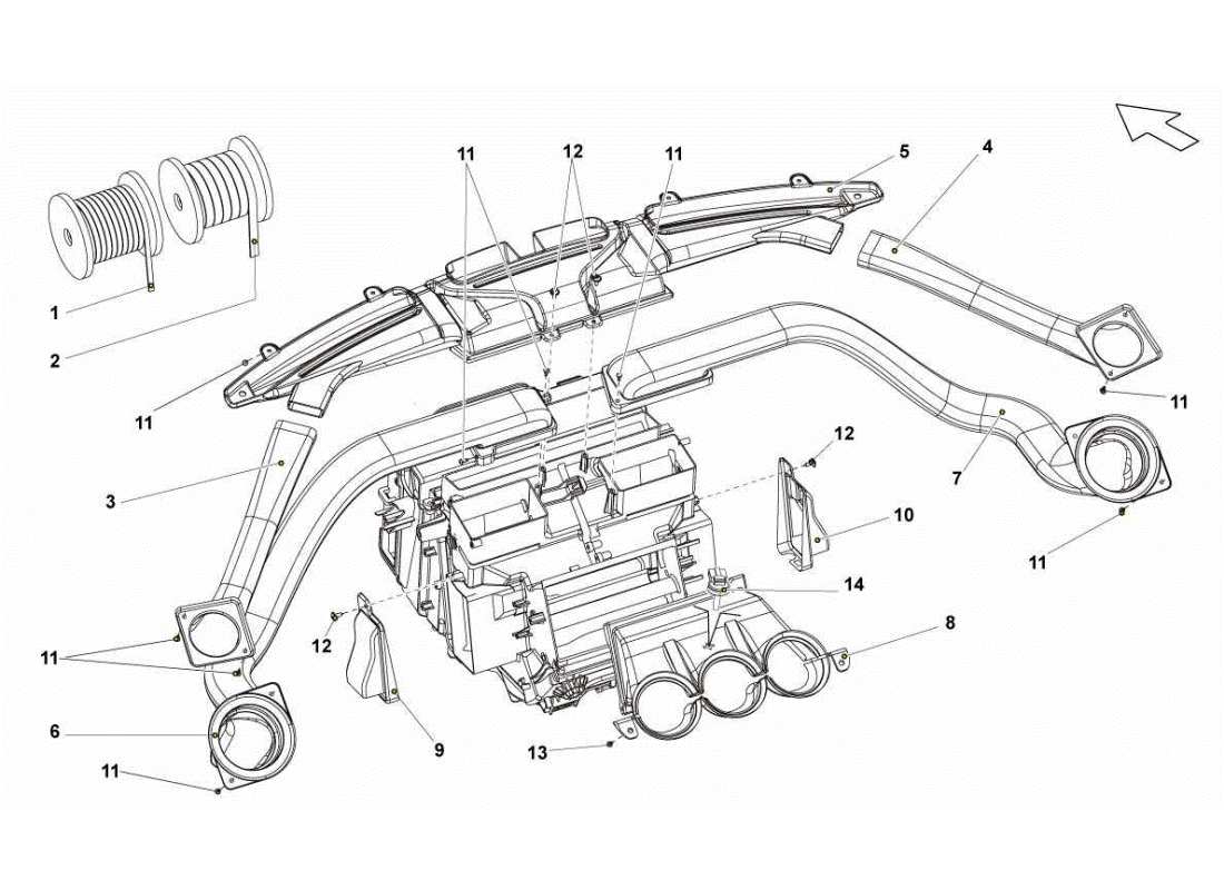 lamborghini gallardo sts ii sc tubo de aire del tablero diagrama de piezas