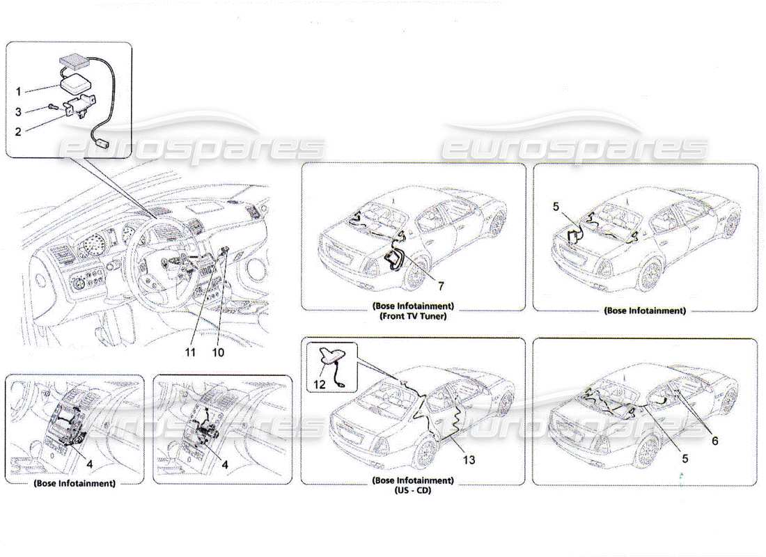 maserati qtp. (2010) 4.2 diagrama de piezas del sistema de recepción y conexión