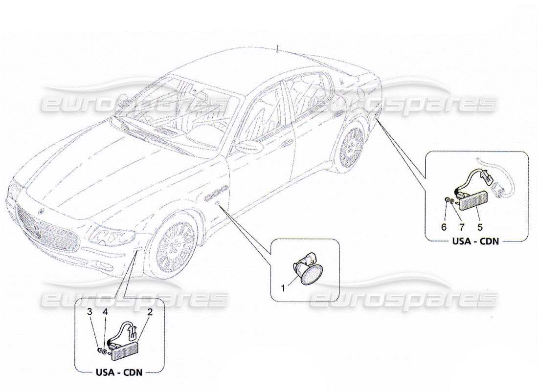 maserati qtp. (2010) 4.2 grupos de luces laterales diagrama de piezas
