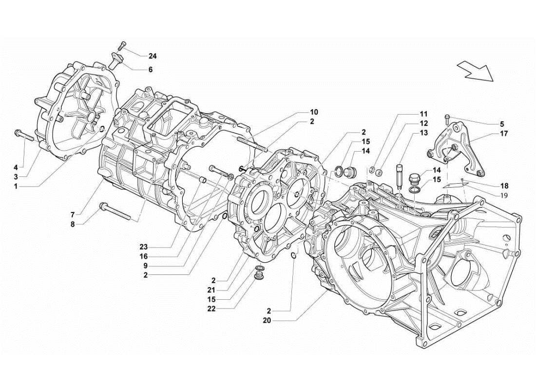 lamborghini gallardo sts ii sc caja de cambios - caja del diferencial trasero diagrama de piezas