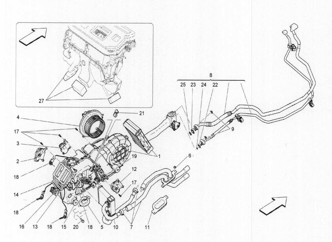 maserati qtp. v6 3.0 bt 410bhp 2015 unidad de ca: dispositivos de túnel diagrama de piezas