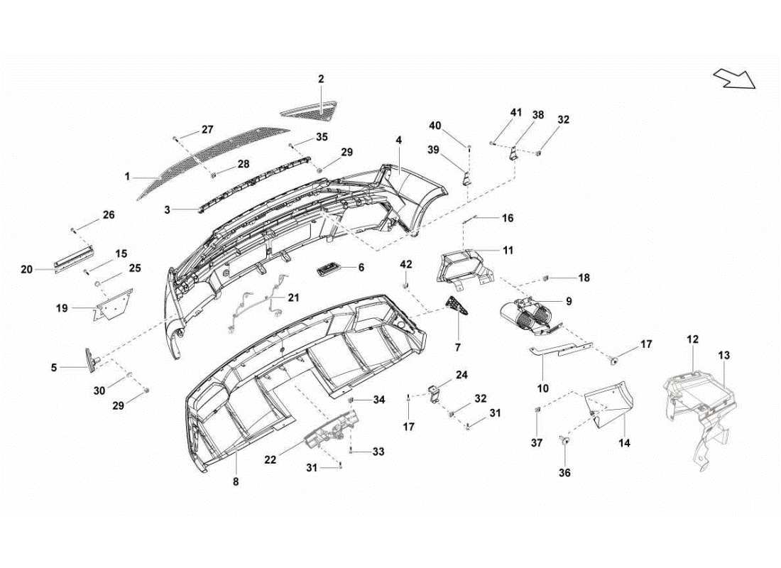 lamborghini gallardo sts ii sc parachoques traseros diagrama de piezas