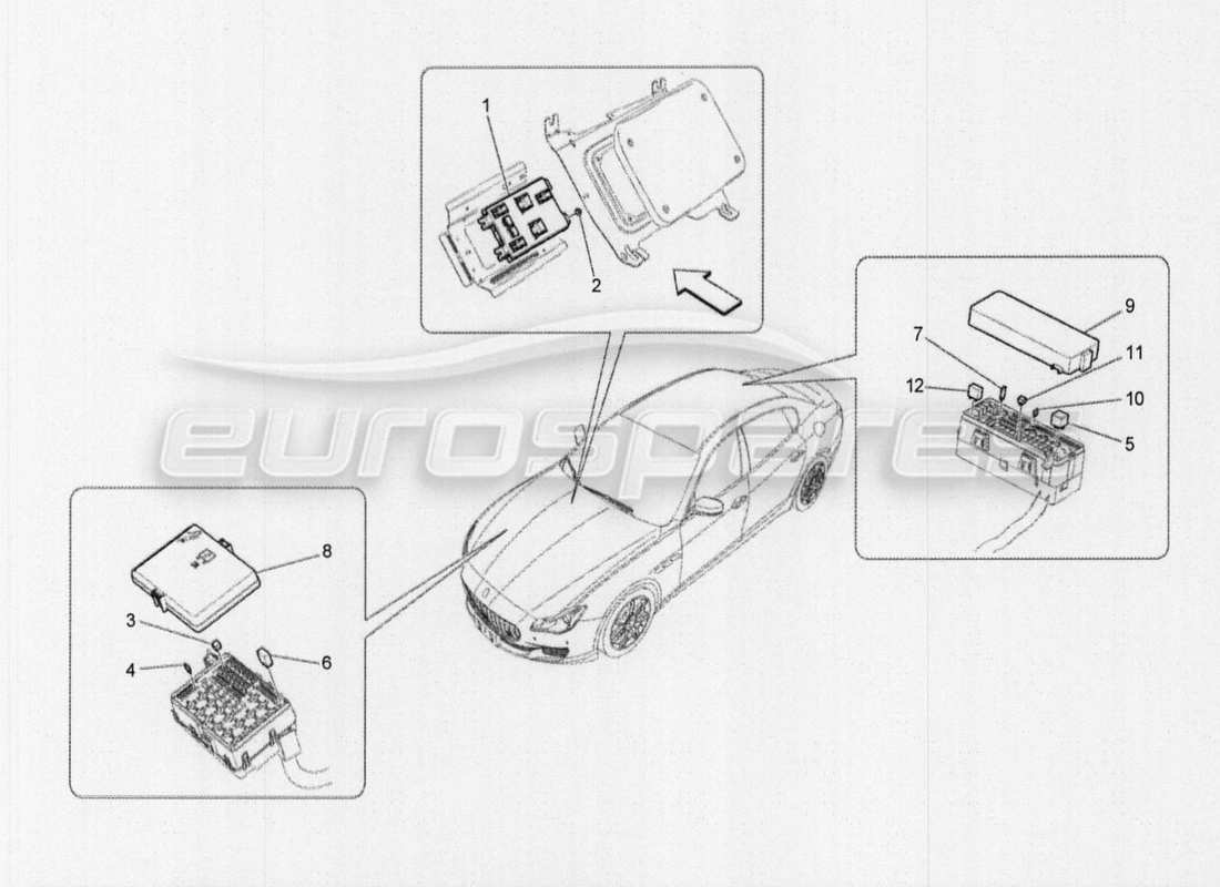 maserati qtp. v8 3.8 530bhp auto 2015 conectores diagrama de piezas