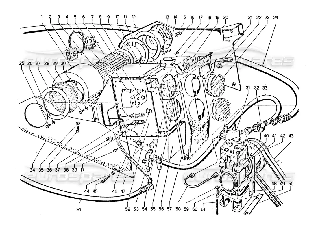 lamborghini urraco p250 / p250s aire acondicionado (opcional) diagrama de piezas