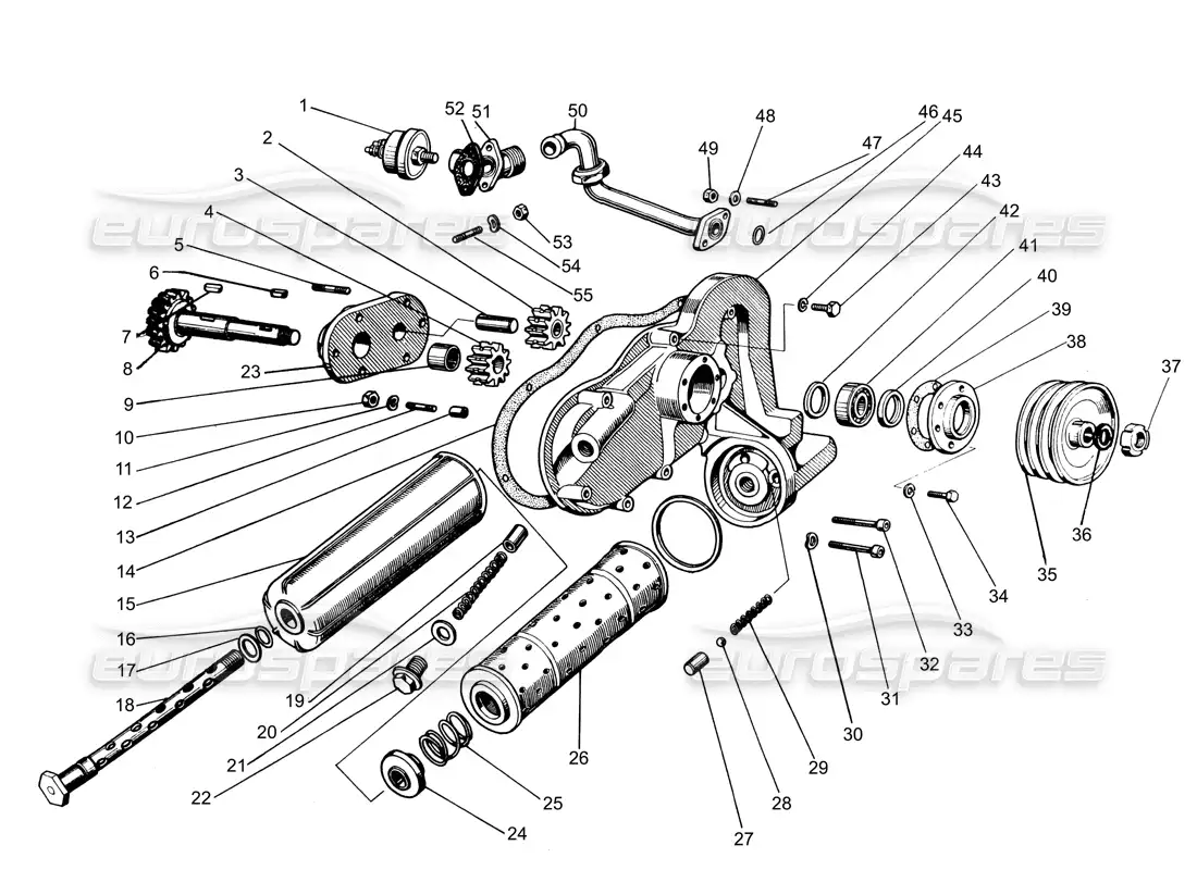 lamborghini espada circuito de la bomba de aceite (a 750) diagrama de piezas