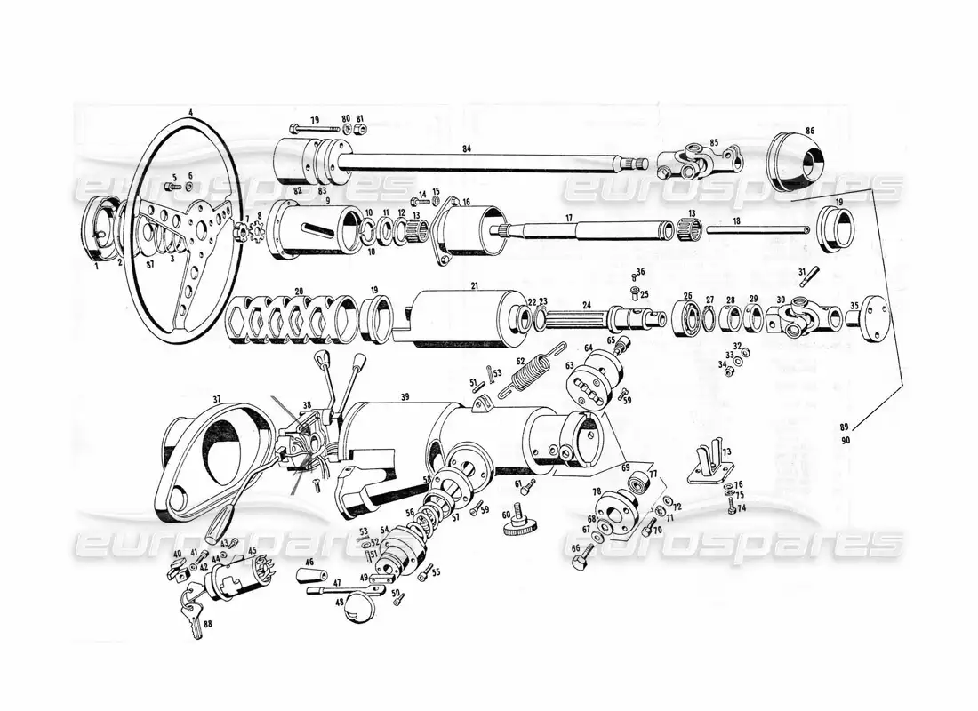 maserati indy 4.2 piezas de dirección diagrama de piezas