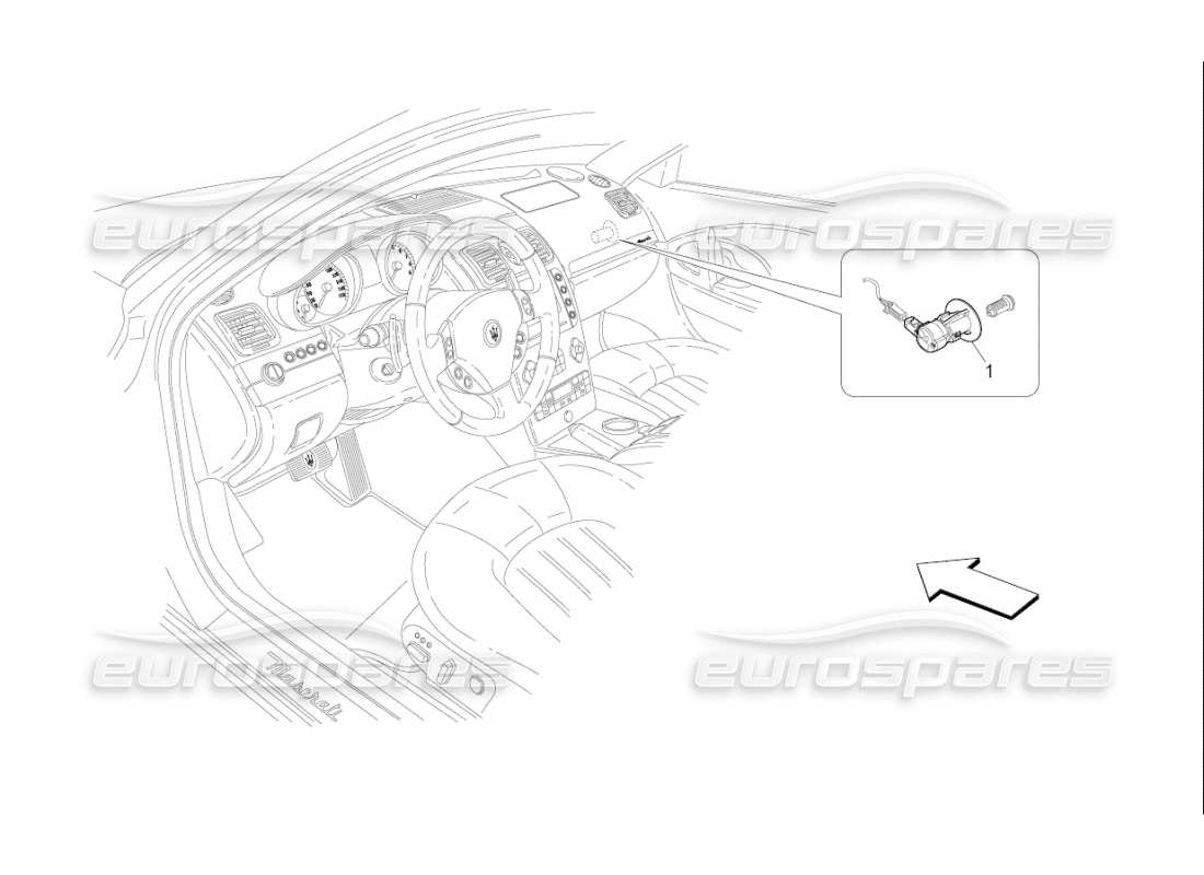 maserati qtp. (2010) 4.7 auto diagrama de piezas de desactivación del airbag del pasajero