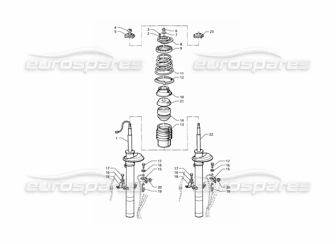 maserati qtp v8 (1998) amortiguador delantero diagrama de piezas
