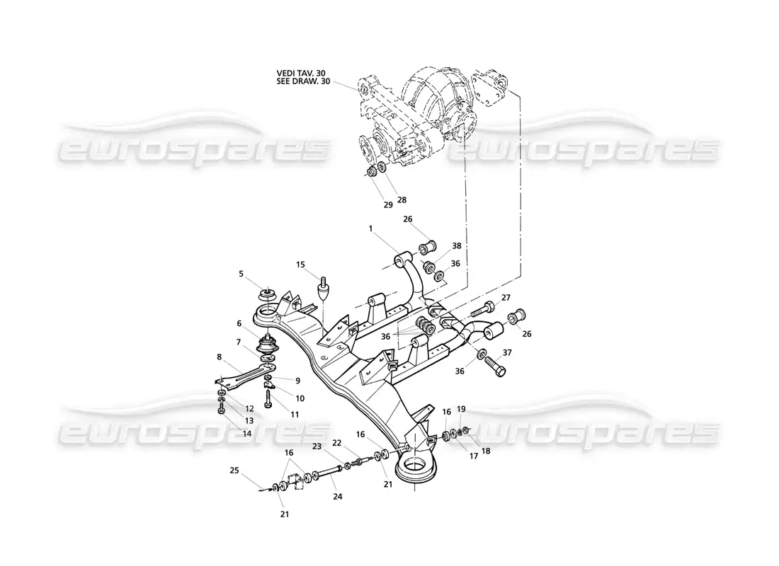 maserati qtp v8 evoluzione rear suspension diagrama de piezas