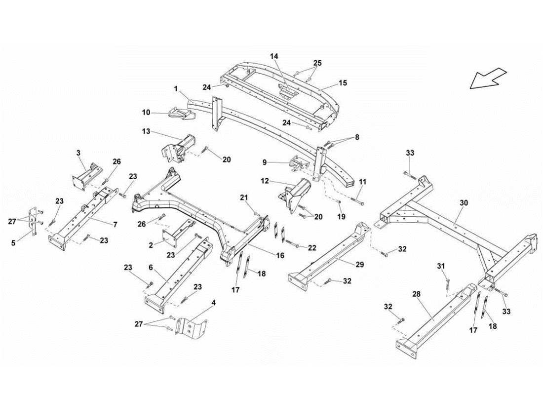 lamborghini gallardo lp560-4s update diagrama de piezas de accesorios del marco trasero