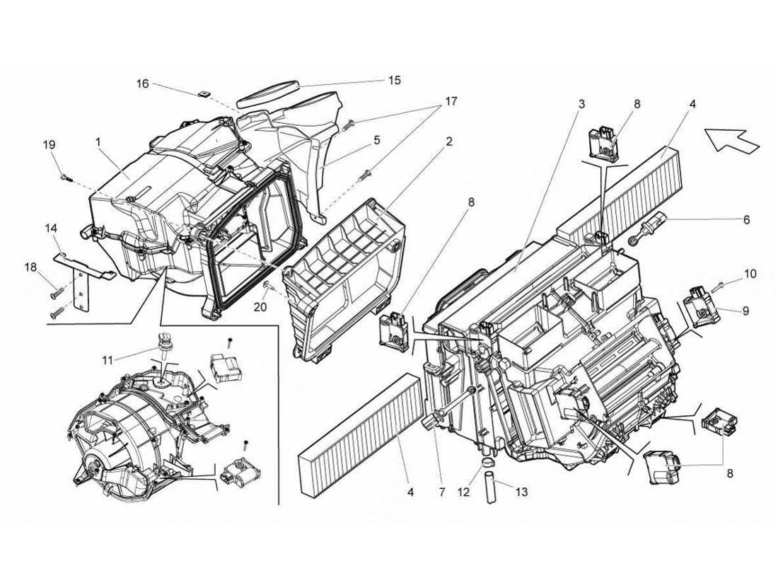 lamborghini gallardo lp570-4s perform sistema de aire acondicionado diagrama de piezas