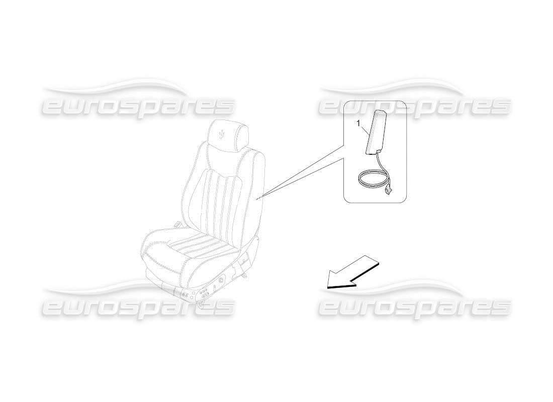 maserati qtp. (2010) 4.2 auto diagrama de piezas del sistema de bolsas laterales delanteras