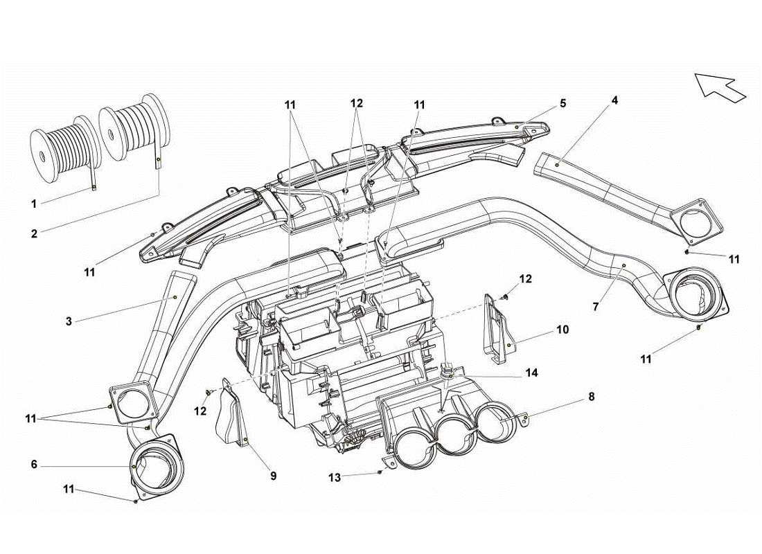 lamborghini gallardo lp570-4s perform diagrama de piezas del tubo de aire del tablero