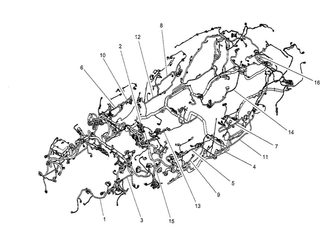 maserati qtp. v8 3.8 530bhp 2014 diagrama de piezas de cableado principal