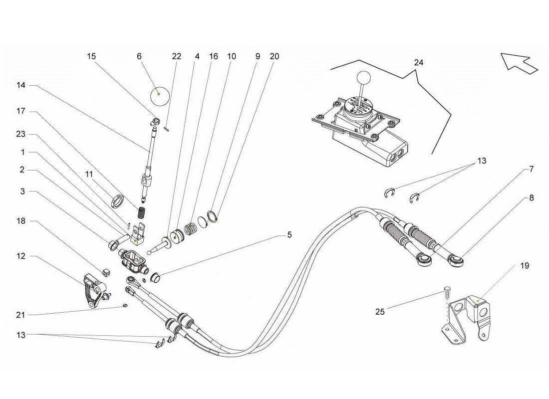 lamborghini gallardo lp570-4s perform diagrama de piezas de controles de transmisión manual