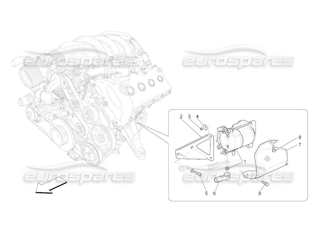 maserati qtp. (2009) 4.2 auto control electrónico: diagrama de piezas de encendido del motor