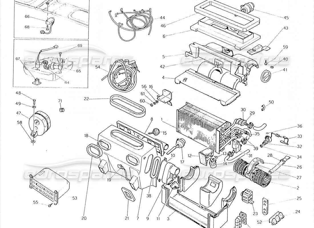 maserati 228 diagrama de piezas del conjunto de aire acondicionado (dirección izquierda)