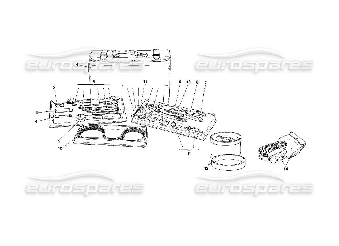 ferrari mondial 3.4 t coupe/cabrio equipo - bolsa vertical diagrama de piezas
