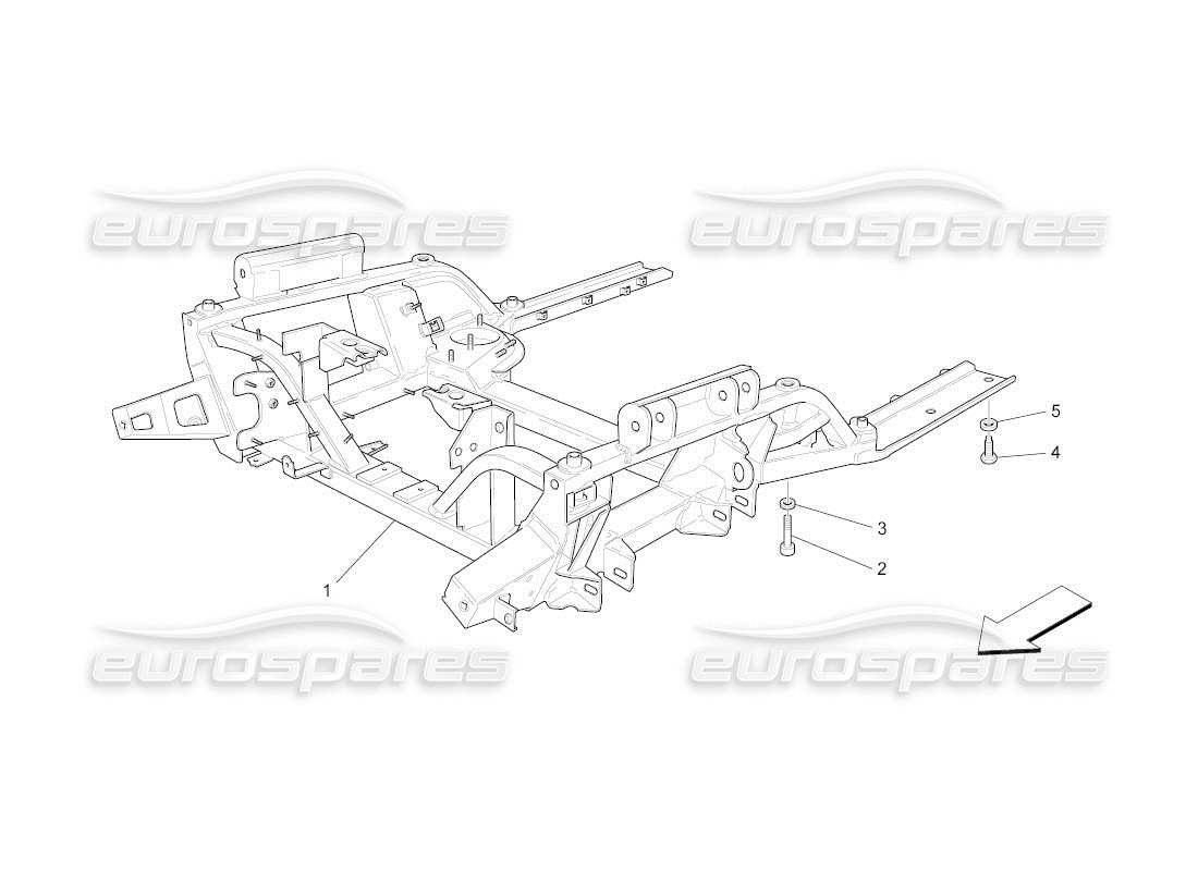 maserati qtp. (2011) 4.7 auto diagrama de piezas del chasis delantero