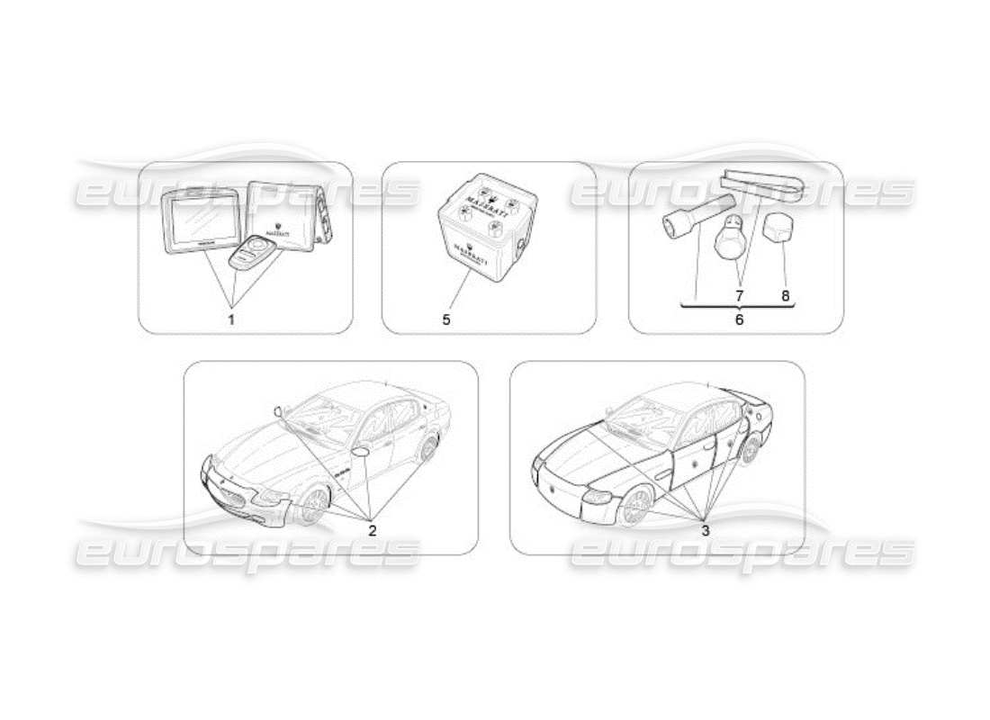 maserati qtp. (2005) 4.2 diagrama de piezas de accesorios posventa