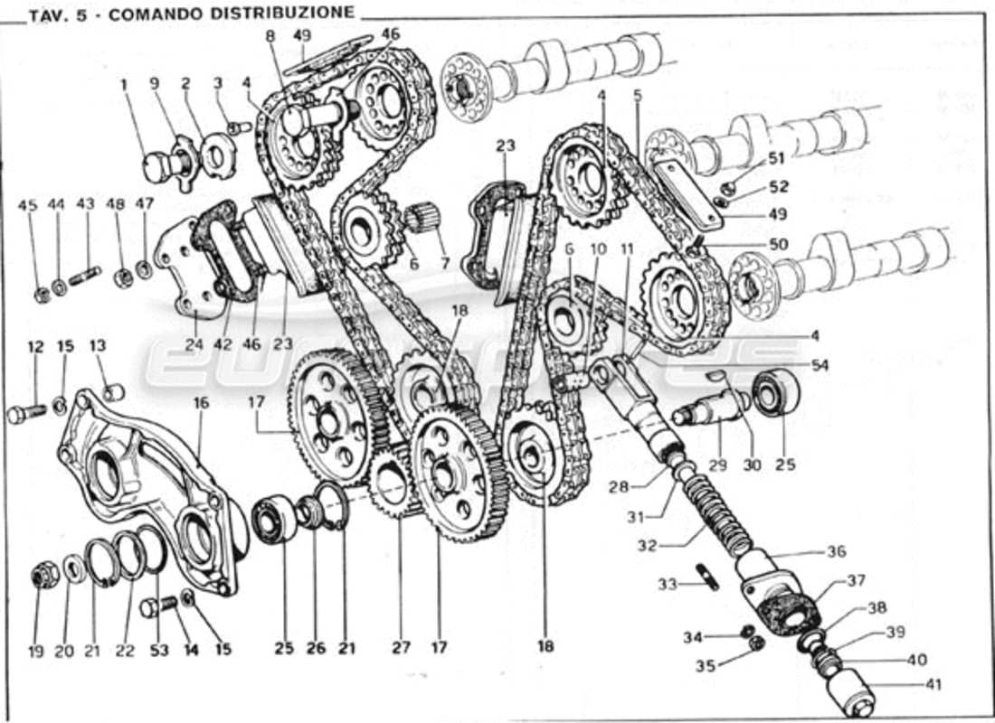 ferrari 246 gt series 1 control de tiempo diagrama de piezas