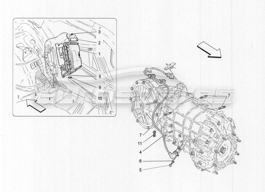maserati granturismo special edition control electrónico (caja de cambios) diagrama de piezas