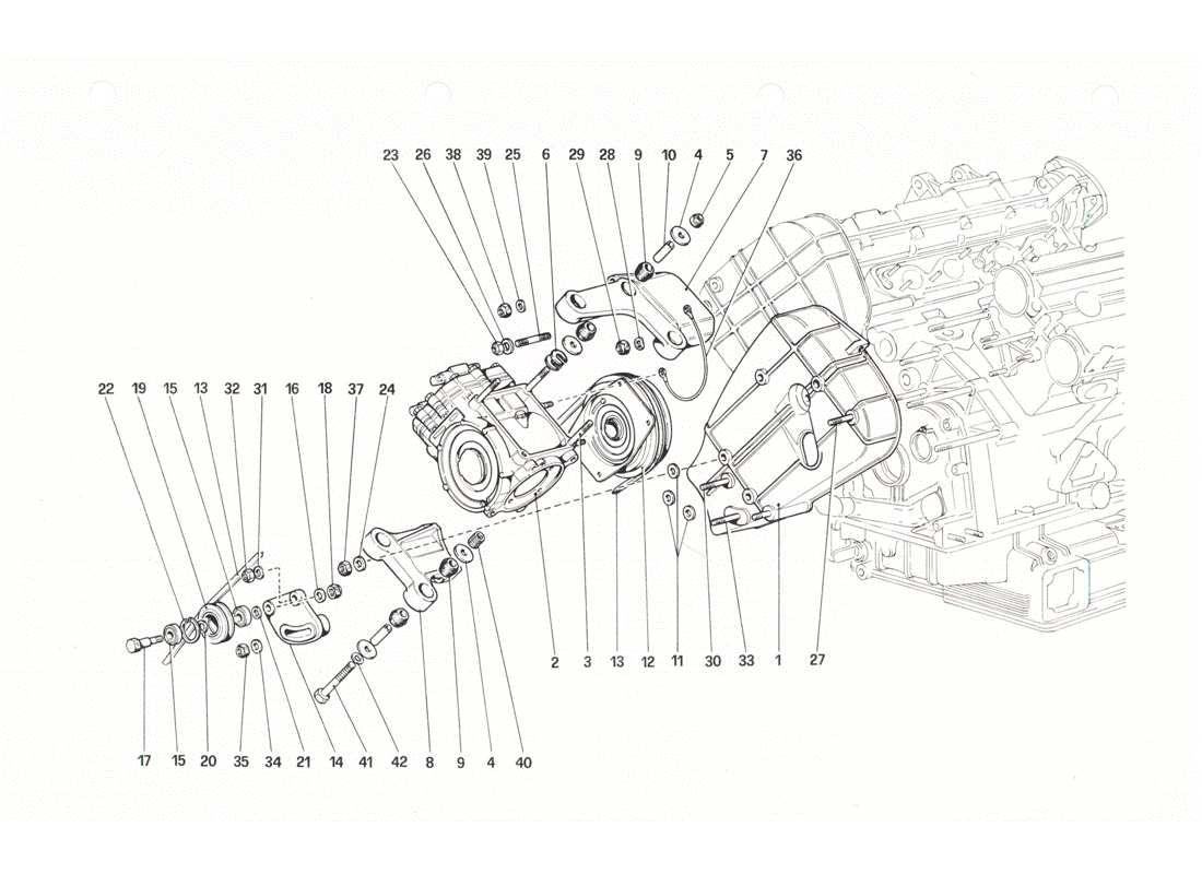 ferrari 208 gtb gts diagrama de piezas del compresor y controles del aire acondicionado