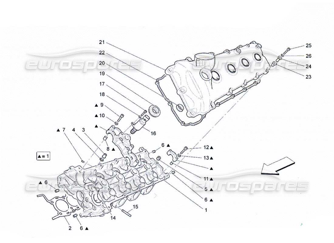 maserati qtp. (2010) 4.2 diagrama de piezas de la culata izquierda