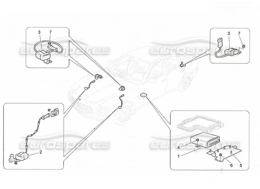 maserati qtp. (2010) 4.2 diagrama de piezas de control electrónico (suspensión)